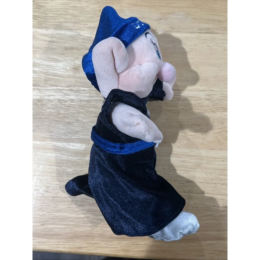 Disney Store‎ Dopey Plush Stuffed Doll Small Blue Robe Soft Toy Dwarf Snow White